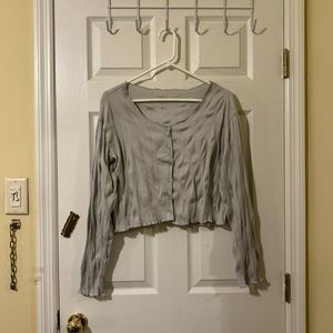 Light Gray Blue Knit Cardigan